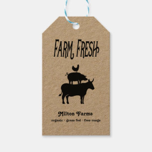 Étiquettes-cadeau Ferme fraîche   Balise de produit personnalisée