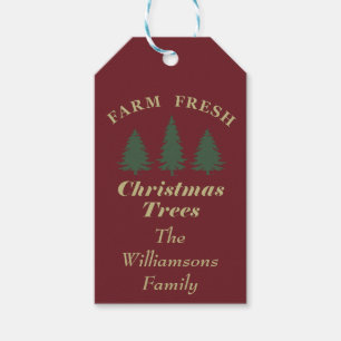 Étiquettes-cadeau ferme fraîche de noël sapins Personnalisé