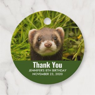 Étiquettes Cadeau Ferret Brown dans le Merci d'herbe