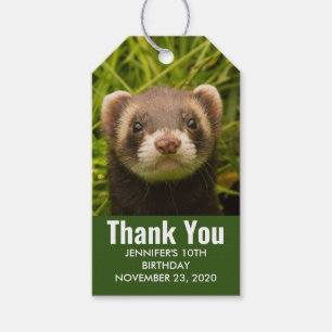Étiquettes-cadeau Ferret Brown dans l'Herbe Merci Anniversaire