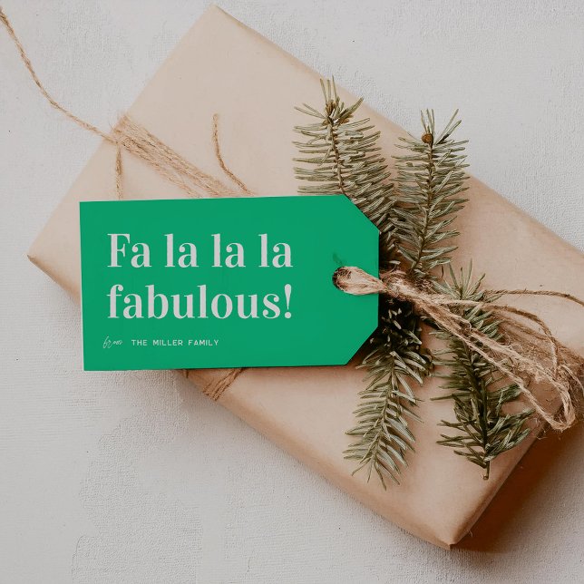 Étiquettes-cadeau Festif Noël "Fa La La Fabulous" (Créateur téléchargé)