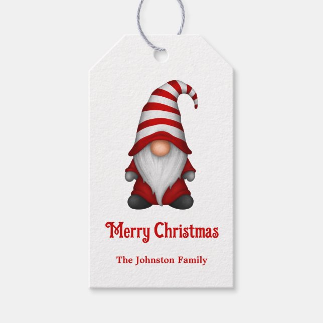 Étiquettes-cadeau Festif Noël Gnome Holiday (Devant)
