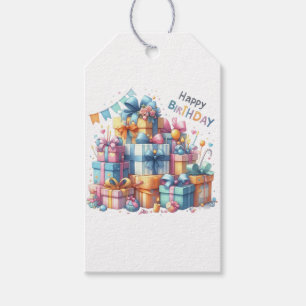 Étiquettes-cadeau Festive Joyeux Anniversaire Pour Tous Les Âges