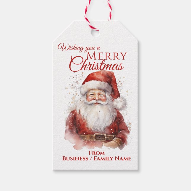 Étiquettes-cadeau Festive Père Noël Joyeux Noël (Devant)