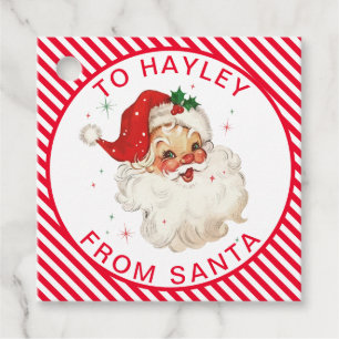 Étiquettes Cadeau Festive Rouge De Bande De Père Noël Cadeau