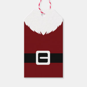 Étiquettes-cadeau Festive Santa Claus Red Suit Jacket and Belt