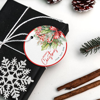 Étiquettes Cadeau Festive Sucres de canne sucrés Joyeux Noël