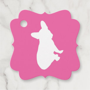 Étiquettes Cadeau Fête à thème Bulldog en France - rose Baby shower