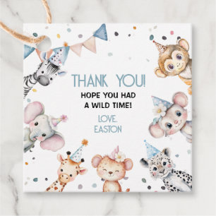 Étiquettes Cadeau Fête animaux mignonette safari garçon fête d'anniv