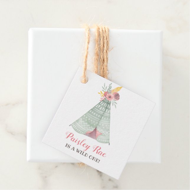 Étiquettes Cadeau Fête Anniversaire de enfant Wild Boho (En situation)