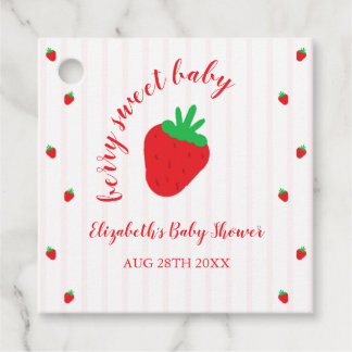 Étiquettes Cadeau Fête bébé douce aux fraises
