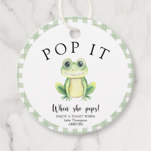 Étiquettes Cadeau Fête bébé grenouille - Pop it ! Quand elle éclate