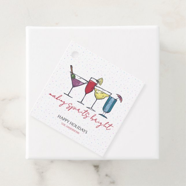 Étiquettes Cadeau Fête Cocktail de Fêtes de Fête (En situation)
