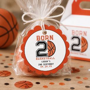 Étiquettes Cadeau Fête d'anniversaire de 2 ans de Basketball Né pour
