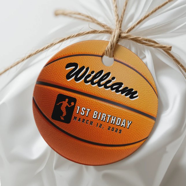 Étiquettes Cadeau Fête d'anniversaire de basket-ball (Basketball Birthday Party Favor Tags
)