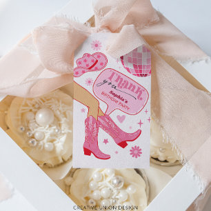 Étiquettes-cadeau Fête d'anniversaire de Cowgirl Rose, Allons-y les