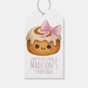 Étiquettes-cadeau Fête d'anniversaire de fille au petit pain à la ca