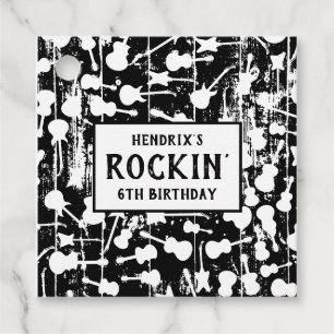 Étiquettes Cadeau Fête d'anniversaire de guitare Rock & Roll
