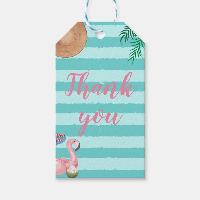 Étiquettes-cadeau Fête d'anniversaire de la piscine pour filles (Devant)
