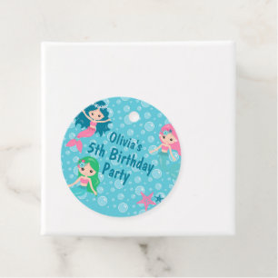 Étiquettes Cadeau Fête d'anniversaire de la Sirène Merci personnalis