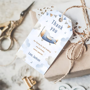Étiquettes-cadeau Fête d'anniversaire de l'avion Vintage voyage