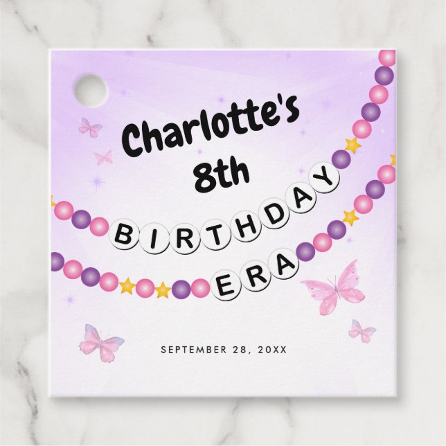 Étiquettes Cadeau Fête d'anniversaire de l'époque de l'amitié Bracel (Devant)