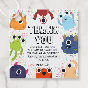 Étiquettes Cadeau Fête d'anniversaire de Little Monster pour tous le