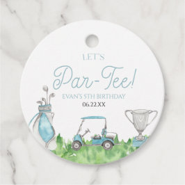 Étiquettes Cadeau Fête d'anniversaire de Par-Tee Blue Golf