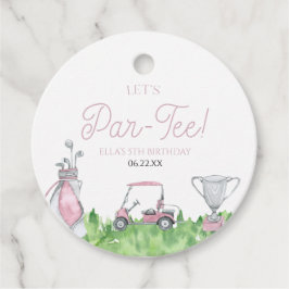 Étiquettes Cadeau Fête d'anniversaire de Par-Tee Pink Golf