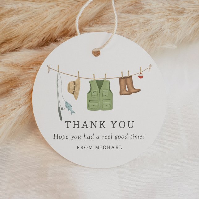 Étiquettes Cadeau Fête d'anniversaire de pêche (Créateur téléchargé)