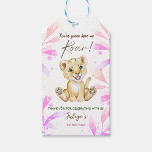 Étiquettes-cadeau fête d'anniversaire de petites filles rose