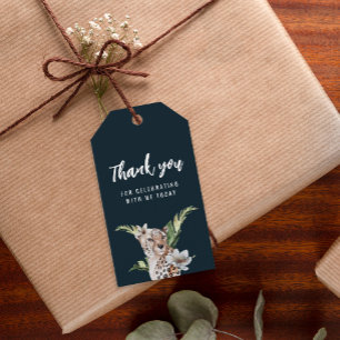 Étiquettes-cadeau Fête d'anniversaire de Wild Jungle Leopard pour ad