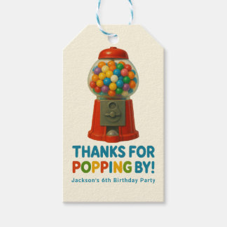 Étiquettes-cadeau Fête d'anniversaire des enfants avec bonbons boule