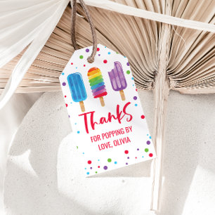Étiquettes-cadeau Fête d'anniversaire d'été Rainbow Pops