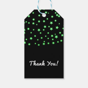 Étiquettes-cadeau Fête d'anniversaire Étoiles Vertes Lumineuses Fave