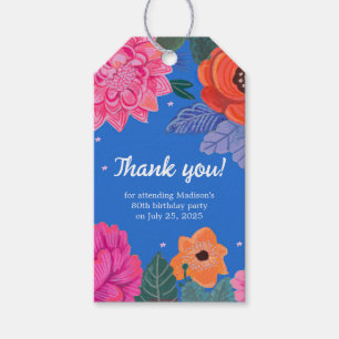 Étiquettes-cadeau Fête d'anniversaire florale lumineuse