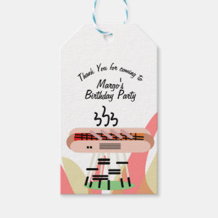 Étiquettes-cadeau Fête d'anniversaire grillades de hot-dog cuisson