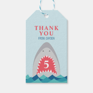 Étiquettes-cadeau Fête d'anniversaire morsure de requin