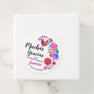 Étiquettes Cadeau Fête d'anniversaire Muchas Gracias Fiesta