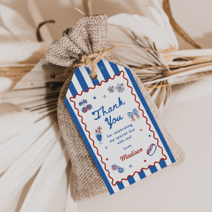 Étiquettes-cadeau Fête d'anniversaire patriotique du 14 juillet pour
