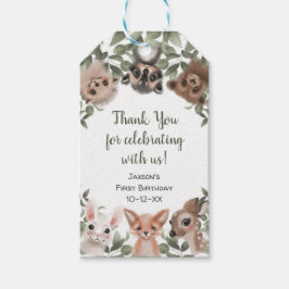 Étiquettes-cadeau Fête d'anniversaire pour les animaux des bois