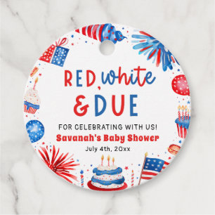 Étiquettes Cadeau Fête d'anniversaire Rouge Blanc Bleu du 4 juillet