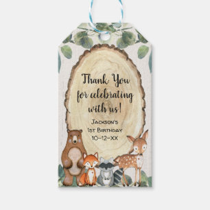 Étiquettes-cadeau Fête d'anniversaire rustique pour les animaux des