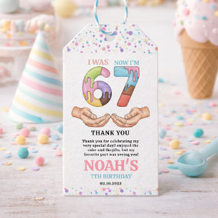 Étiquettes-cadeau Fête d'anniversaire "Six Sept" pour enfants - 7 an