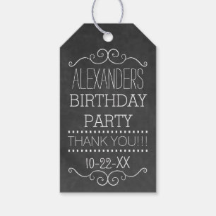 Étiquettes-cadeau Fête d'anniversaire vintage de regard de tableau