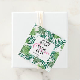 Étiquettes Cadeau Fête de Bachelorette Feuilles Tropicales de Verdur