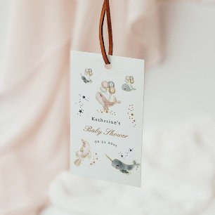 Étiquettes-cadeau Fête de Bébé Ballons Baleines Magiques