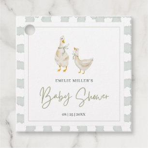 Étiquettes Cadeau Fête de bébé Canard Silly Genre Neutre Gingham
