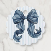 Fête de Bébé Élégant Ruban Rayé Bleu