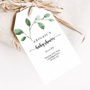 Étiquettes-cadeau Fête de bébé Eucalyptus Green Delight